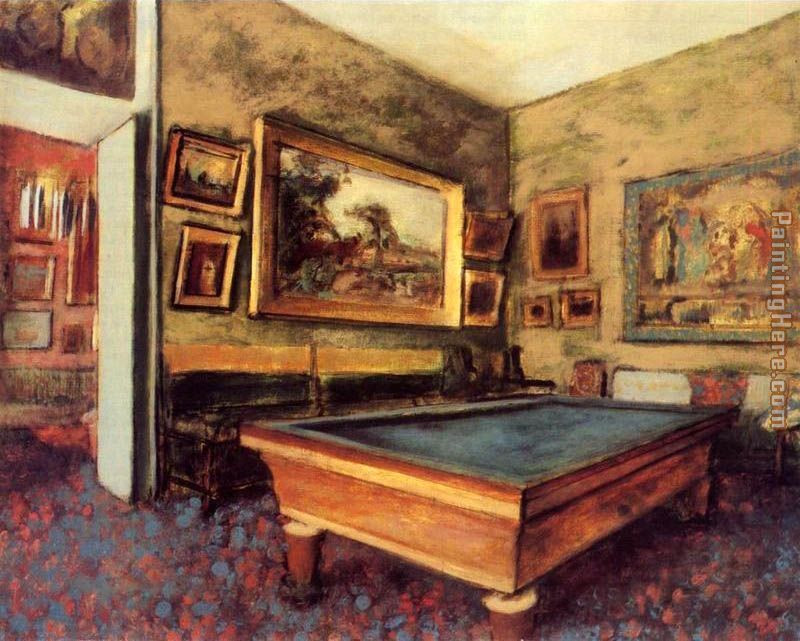 The Billiard Room at Menil-Hubert painting - Edgar Degas The Billiard Room at Menil-Hubert art painting